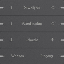 Gira 5034928 Wippenset 4-fach individuell Tastsensensor 4.95 Alum.Anthrazit(lack.)