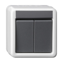 Gira 516130 Taster-Busankoppler 2-fach 1-poligunkt KNX WG AP Grau