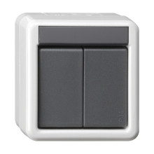 Gira 516230 Taster-Busankoppler 2-fach 2-poligunkt KNX WG AP Grau