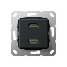 Gira 567110 HDMI 2-fach Kpl. Einsatz Schwarz m