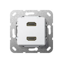 Gira 567203 HDMI 2-fach K-poligeitsche Einsatz Reinweiß