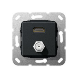 Gira 567510 HDMI SAT-F-Buchse Kpl. Einsatz Schwarz m