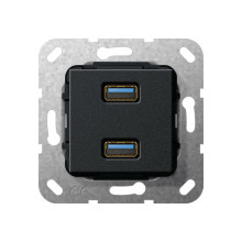 Gira 568410 USB 3.0 A 2-fach Kpl. Einsatz Schwarz m