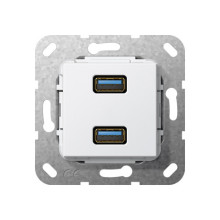 Gira 568503 USB 3.0 A 2-fach K-poligeitsche Einsatz Reinweiß