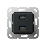 Gira 568510 USB 3.0 A 2-fach K-poligeitsche Einsatz Schwarz m