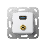 Gira 568603 USB 3.0 A M-Klinke Kpl. K-poligeitsche Einsatz Reinweiß