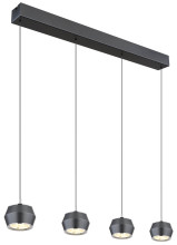 Globo Marthy LED Hängeleuchte 24W Warmweiß Grau Matt, Metall Ø10cm 15209-4