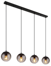 Globo Dallerta E27 Hängeleuchte 4-fach 60W Schwarz Matt, Metall Ø17cm 15216-4