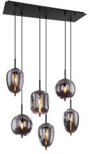 Globo Blacky E14 Hängeleuchte 6-fach 40W Schwarz, Metall 120cm 15345-6