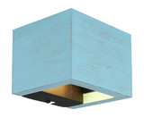 Globo Alina LED Wandleuchte 8W Warmweiß Blau Antik, Mdf 9,8cm 15553W1B