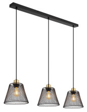 Globo Baku E27 Hängeleuchte 3-fach 40W Schwarz Matt, Metall Ø20cm 15646-3H