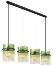 Globo Gorley E27 Hängeleuchte 4-fach 60W Schwarz Matt, Metall Ø20cm 15698-4HG