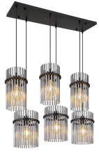 Globo Gorley E27 Hängeleuchte 6-fach 60W Schwarz Matt, Metall 125cm 15698-6H