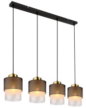 Globo Olga E27 Hängeleuchte 4-fach 60W Schwarz Matt, Metall Ø14cm 15709-4H