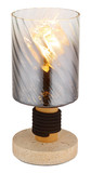 Globo Osborne E27 Tischleuchte 40W Travertine-Optik, Beton Ø12cm 15777T