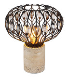 Globo Dorthy E27 Tischleuchte 40W Travertine-Optik, Beton Ø25cm 15778T