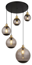 Globo Potter E27 Hängeleuchte 5-fach 40W Schwarz Matt, Metall 150cm 15860-5H
