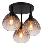 Globo Olsen E27 Deckenleuchte 3-fach 40W Schwarz Matt, Metall Ø20cm 15887-3D