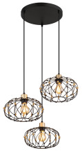 Globo Greys E27 Hängeleuchte 3-fach 40W Schwarz Matt, Metall Ø28cm 15966-3HR