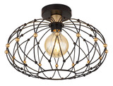 Globo Greys E27 Deckenleuchte 40W Schwarz Matt, Metall Ø40cm 15966D