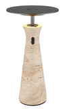 Globo Travertin LED Tischleuchte 3W Warmweiß Grau, Travertine Stein Memoryfunktion Ø20cm 21052