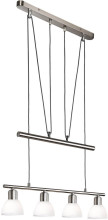 Globo Mattes E14 Hängeleuchte 4-fach 4W Warmweiß Nickel Matt, Metall 150cm 30880401