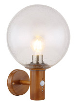 Globo Ossy E27 Außenleuchte 15W IP44 Holzoptik, Aluminium Druckguss Bewegungssensor Ø25cm 31860WS