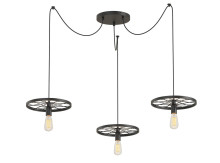 Globo Jan Hängeleuchte 3-fach 40W Schwarz, Metall Ø30cm 33100308