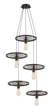 Globo Jan Hängeleuchte 5-fach 40W Schwarz, Metall 150cm 33100508