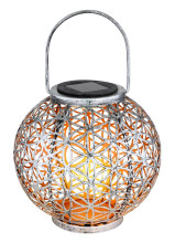 Globo Solarleuchte LED Solarleuchte 0,06W Warmweiß IP44 Silberfarben, Metall Ø20cm 36741