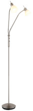 Globo Malte E14 Stehleuchte 2-fach 5W Warmweiß Nickel Matt, Metall Ø10cm 41490201
