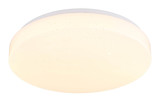 Globo Warata LED Deckenleuchte 12W Warmweiß Weiß Matt, Metall Fernbedienung Nachtlicht Sparkle-Dekor Memoryfunktion Ø33cm 48037RGB