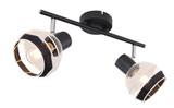 Globo Griddy E27 Strahler 2-fach 40W Schwarz Matt, Metall Ø12,2cm 54022-2