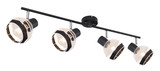 Globo Griddy E27 Strahler 4-fach 40W Schwarz Matt, Metall Ø12,2cm 54022-4