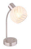 Globo Willy E27 Tischleuchte 40W Nickel Matt, Metall Ø13cm 54025-1T