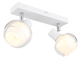 Globo Tokki E14 Strahler 2-fach 40W Weiß Matt, Metall Ø10,5cm 54309-2W
