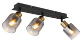 Globo Hollsy E14 Strahler 3-fach 25W Schwarz Matt, Metall Ø8cm 54310-3