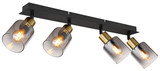 Globo Hollsy E14 Strahler 4-fach 25W Schwarz Matt, Metall Ø8cm 54310-4