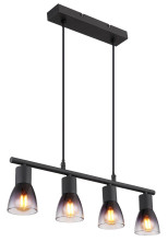Globo Satella Pendelleuchte 4-fach Schwarz Matt, Metall Ø7,2cm 54312-4