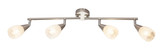 Globo Franziska E14 Strahler 4-fach 25W Nickel Matt, Metall Ø6,5cm 54813-4