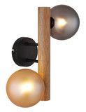 Globo Riha G9 Wandleuchte 2-fach 5W Schwarz Matt, Metall Ø12cm 56133W-2W