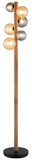 Globo Riha G9 Stehleuchte 6-fach 5W Schwarz Matt, Metall 150cm 56133W-6S