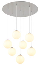 Globo Riha G9 Hängeleuchte 7-fach 3,50W Warmweiß Nickel Matt, Metall Ø12cm 56140-7H