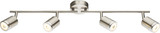 Globo Comore LED LED Strahler 4-fach 4W Warmweiß Nickel Matt, Metall Ø5,2cm 56958-4