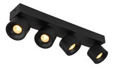 Globo Rae LED LED Strahler 4-fach 6W Warmweiß Schwarz Matt, Metall Ø7,2cm 56961-4B