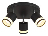 Globo Lucero GX53 Strahler 3-fach 7W Warmweiß Schwarz Matt, Metall Ø8,2cm 57852-3