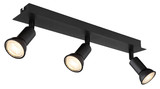 Globo Drew GU10 Strahler 3-fach 35W Schwarz Matt, Metall Ø3cm 57998-3