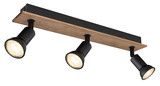 Globo Drew GU10 Strahler 3-fach 35W Dunkelbraun, Holz Ø3cm 57998-3W