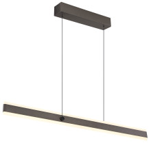 Globo Gebaldo LED Hängeleuchte 36W CCT Titanfarben Gebürstet, Metall Fernbedienung Nachtlicht Memoryfunktion 170cm 67161-36