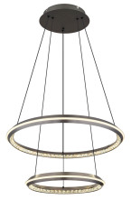 Globo Alaina LED Hängeleuchte 50W CCT Grau Matt, Metall Fernbedienung Nachtlicht Memoryfunktion Ø60cm 67329-50H